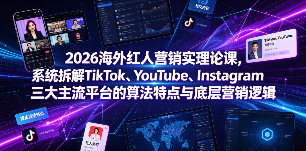 2026海外红人营销实理论课，系统拆解TikTok、YouTube、Instagram三大主流平台的算法特点与底层营销逻辑 - LanTi云网创-lanti云网创