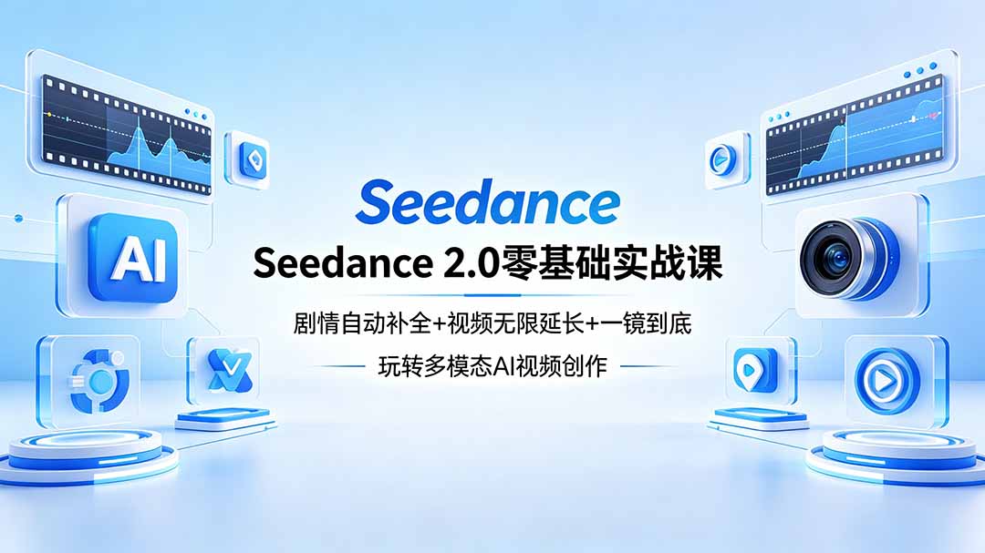 Seedance 2.0零基础实战课：剧情自动补全+视频无限延长+一镜到底：玩转多模态AI视频创作-lanti云网创