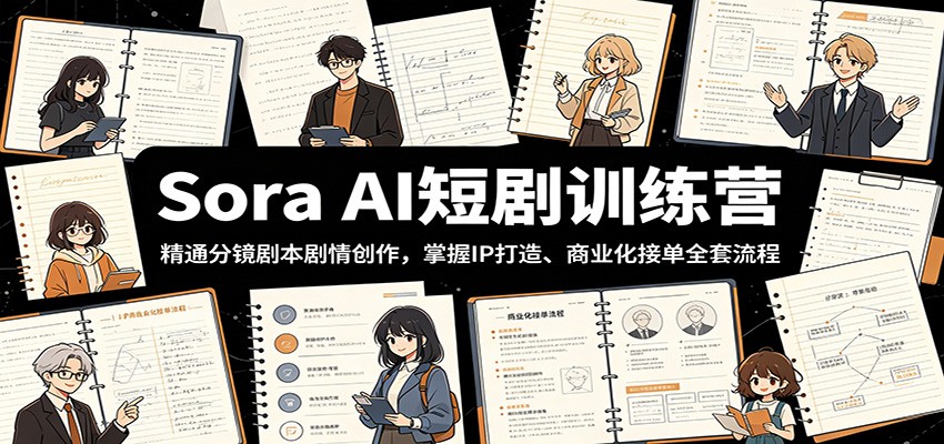 Sora AI短剧训练营：精通分镜剧本剧情创作，掌握IP打造、商业化接单全套流程-lanti云网创