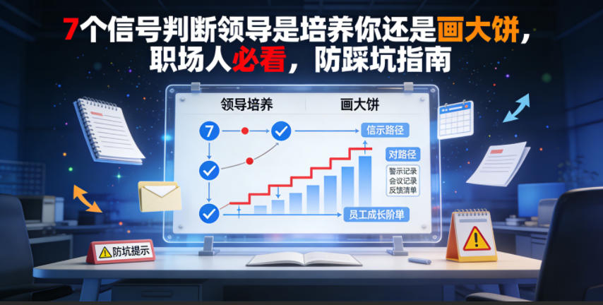 付费文章:7个信号判断领导是培养你还是画大饼,职场人必看,防踩坑指南 1 付费文章:7个信号判断领导是培养你还是画大饼,职场人必看,防踩坑指南