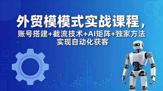 外贸新模式实战课程-更新5月，账号搭建+截流技术+AI矩阵+独家方法实现自动化获客-lanti云网创