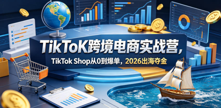TikToK跨境电商实战营，TikTok Shop从0到爆单，2026出海夺金-lanti云网创