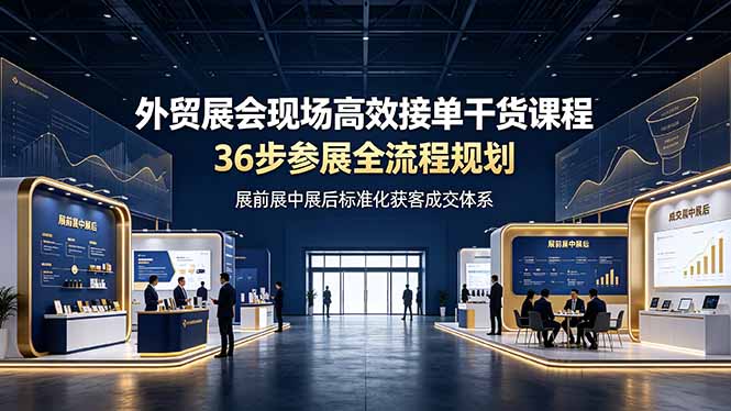外贸展会现场高效接单干货课程,36步参展全流程规划,展前展中展后标准化获客成交体系 1 689e2bfabcfee63c5c471d6f73bf3a81