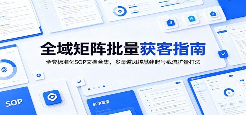 全域矩阵批量获客指南：全套标准化SOP文档合集，多渠道风控基建起号截流扩量打法 - LanTi云网创-lanti云网创