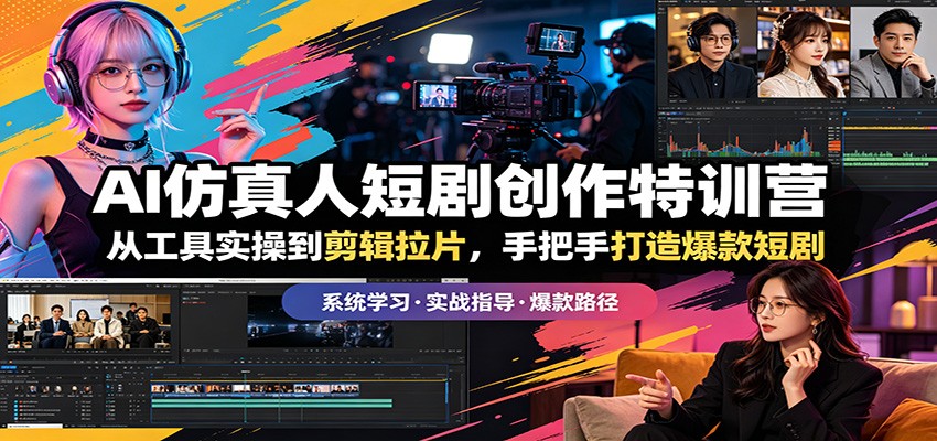AI仿真人短剧创作特训营：从工具实操到剪辑拉片，手把手打造爆款短剧-lanti云网创