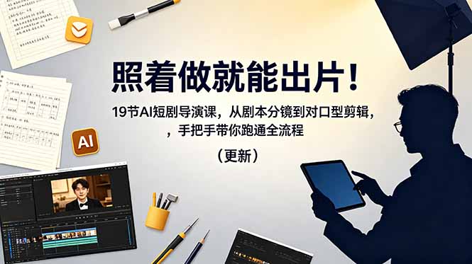 照着做就能出片!19节AI短剧导演课,从剧本分镜到对口型剪辑,手把手带你跑通全流程(更新 1 7a6d267d362bf172392f39d2d0116272