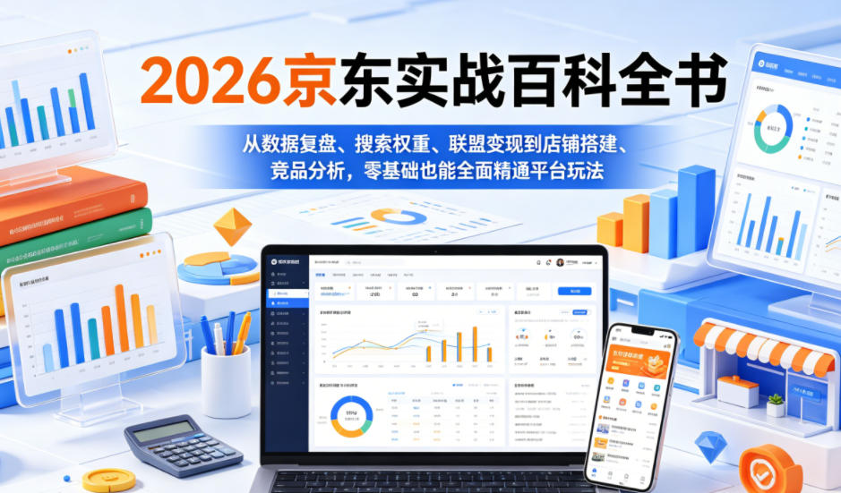 2026京东实战百科全书,从数据复盘、搜索权重、联盟变现到店铺搭建、竞品分析,零基础也能全面精通平台玩法 1 2026京东实战百科全书,从数据复盘、搜索权重、联盟变现到店铺搭建、竞品分析,零基础也能全面精通平台玩法