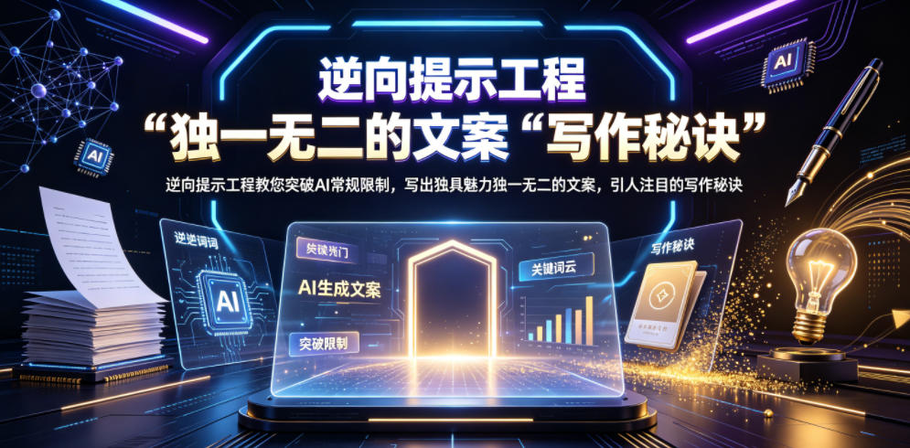 逆向提示工程教您突破AI常规限制,写出独具魅力独一无二的文案,引人注目的写作秘诀【原创双语字幕】 1 逆向提示工程教您突破AI常规限制,写出独具魅力独一无二的文案,引人注目的写作秘诀【原创双语字幕】