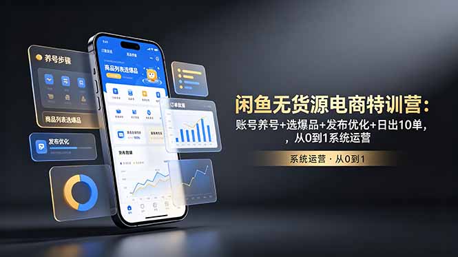闲鱼无货源电商特训营:账号养号+选爆品+发布优化+日出10单,从0到1系统运营 1 8297e76d52fbe00668cd030d5d92a7be
