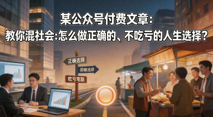 某公众号付费文章：教你混社会：怎么做正确的、不吃亏的人生选择？-lanti云网创