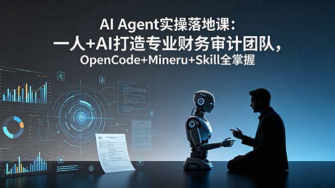 AI Agent实操落地课：一人+AI打造专业财务审计团队，OpenCode+Mineru+Skill全掌握-lanti云网创