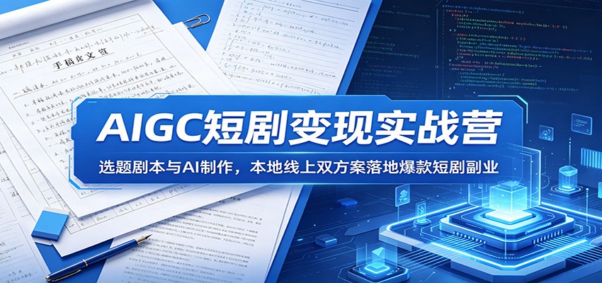 AIGC短剧变现实战营：选题剧本与AI制作，本地线上双方案落地爆款短剧副业 - LanTi云网创-lanti云网创