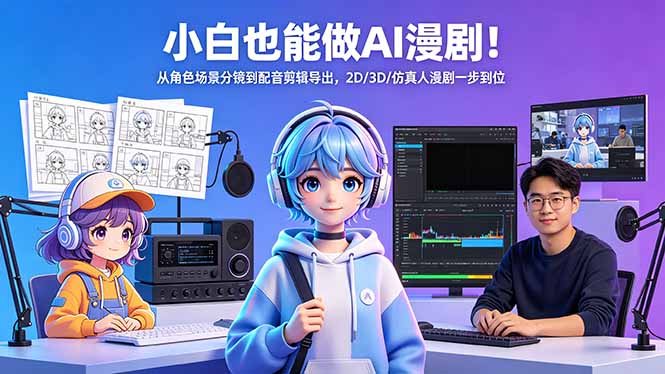 小白也能做AI漫剧！从角色场景分镜到配音剪辑导出，2D/3D/仿真人漫剧一步到位-lanti云网创