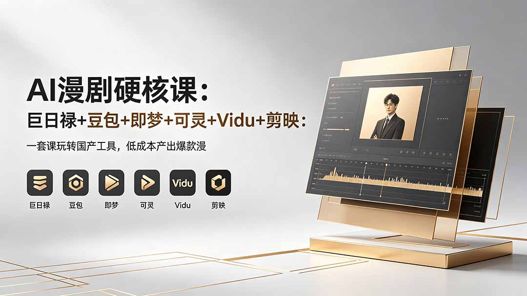 AI漫剧硬核课：巨日禄+豆包+即梦+可灵+Vidu+剪映：一套课玩转国产工具，低成本产出爆款漫剧-lanti云网创