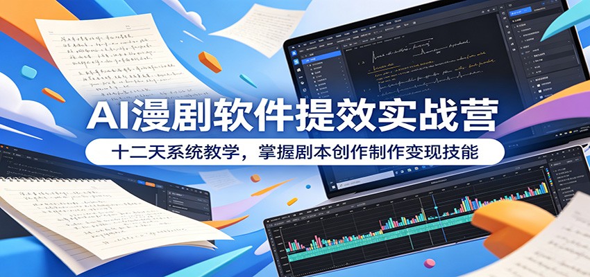 AI漫剧软件提效实战营：十二天系统教学，掌握剧本创作制作变现技能-lanti云网创
