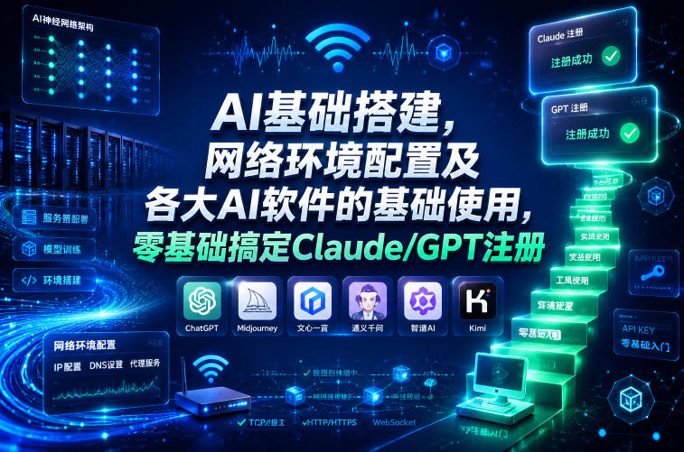AI基础搭建,网络环境配置及各大AI软件的基础使用,零基础搞定Claude/GPT注册 1 AI基础搭建,网络环境配置及各大AI软件的基础使用,零基础搞定Claude/GPT注册