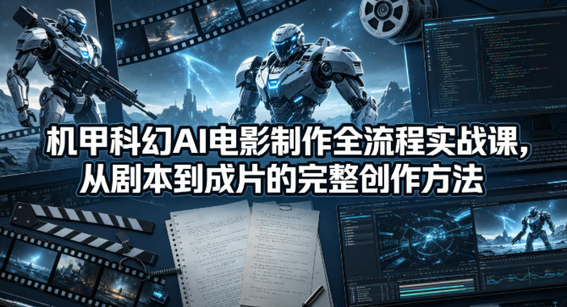 机甲科幻AI电影制作全流程实战课，从剧本到成片的完整创作方法-lanti云网创
