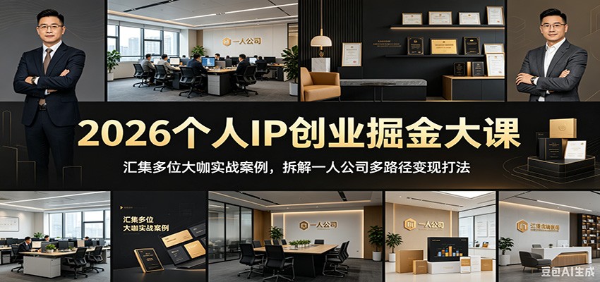 2026个人IP创业掘金大课:汇集多位大咖实战案例,拆解一人公司多路径变现打法-lanti云网创