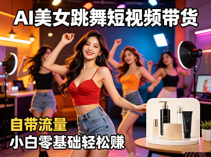 AI美女跳舞短视频带货：自带流量，小白零基础轻松賺，详细拆解-lanti云网创