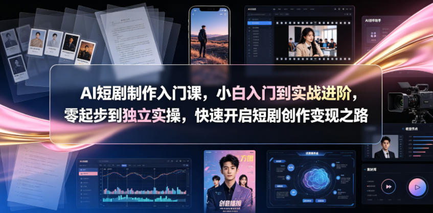 AI短剧制作入门课，小白入门到实战进阶，零起步到独立实操，快速开启短剧创作变现之路-lanti云网创