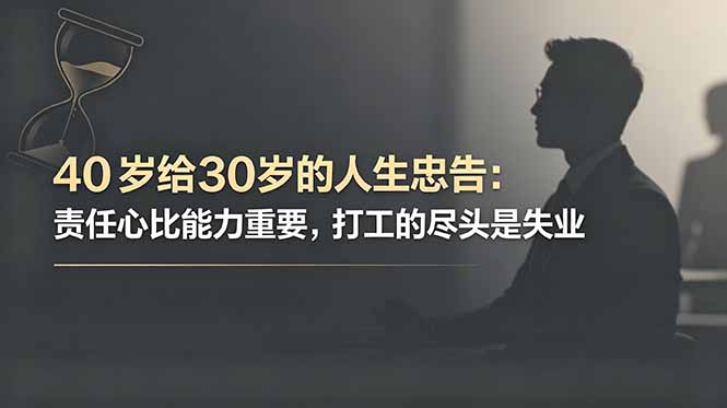付费文章:40岁给30岁的人生忠告:责任心比能力重要,打工的尽头是失业 1 9e5a1533a69b59551e3f54b0e69ceacd