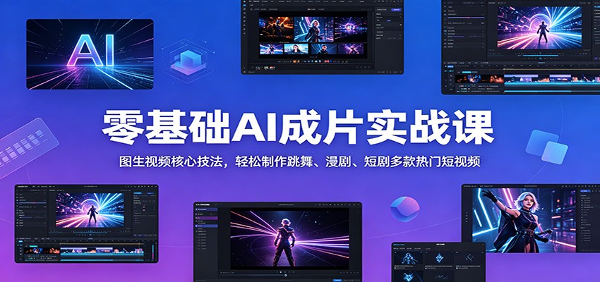 零基础AI成片实战课：图生视频核心技法，轻松制作跳舞、漫剧、短剧多款热门短视频-lanti云网创
