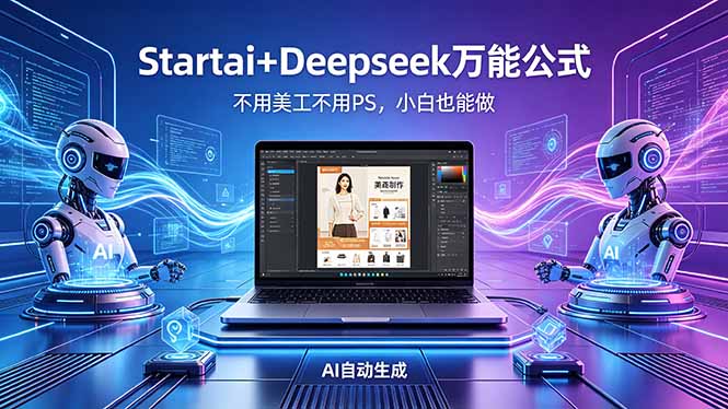 AI自动做电商详情页：Startai+Deepseek万能公式，不用美工不用PS，小白也能做-lanti云网创
