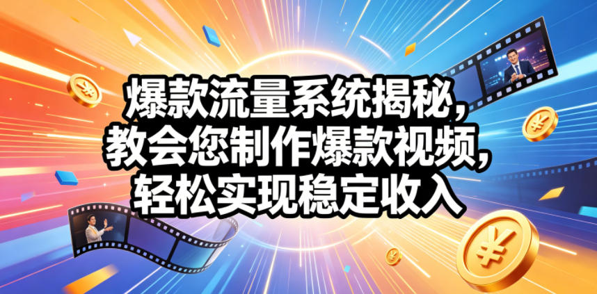 爆款流量系统揭秘,教会您制作爆款视频,轻松实现稳定收入【原创双语字幕】 1 爆款流量系统揭秘,教会您制作爆款视频,轻松实现稳定收入【原创双语字幕】