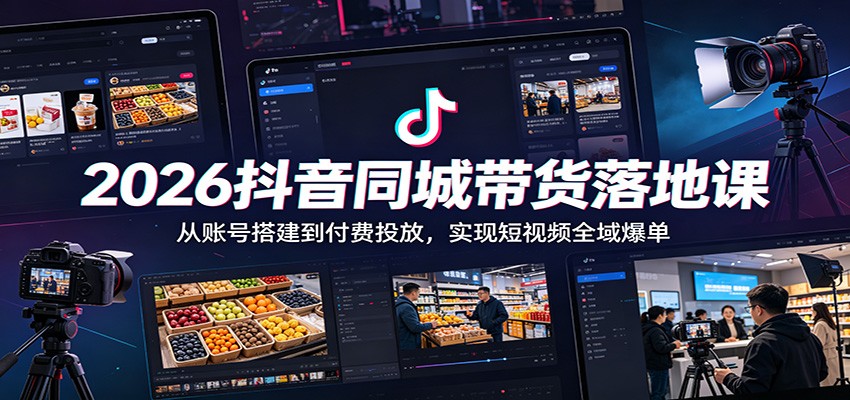 2026抖音同城带货落地课：从账号搭建到付费投放，实现短视频全域爆单 - LanTi云网创-lanti云网创