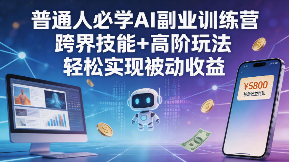 普通人必学AI副业训练营跨界技能+高阶玩法轻松实现被动收益-lanti云网创