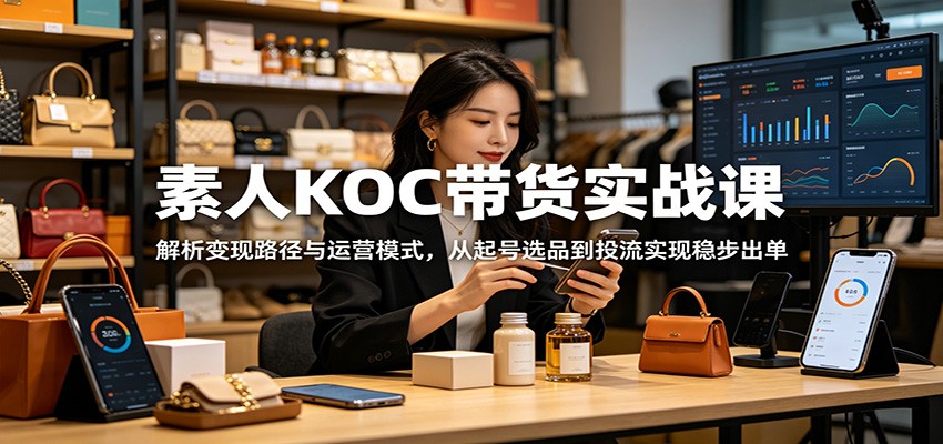 素人KOC带货实战课：解析变现路径与运营模式，从起号选品到投流实现稳步出单 - LanTi云网创-lanti云网创