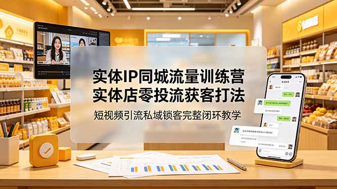 实体IP同城流量训练营:实体店零投流获客打法,短视频引流私域锁客完整闭环教学 1 a6e587c658516f98e0828d85551e9c48