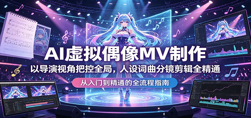 AI虚拟偶像MV制作：以导演视角把控全局，人设词曲分镜剪辑全精通-lanti云网创