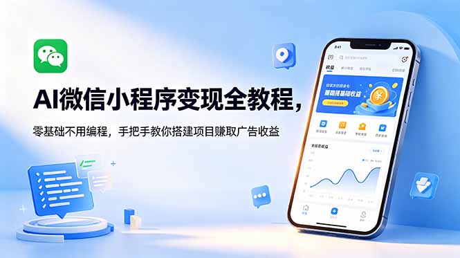 AI微信小程序变现全教程,零基础不用编程,手把手教你搭建项目赚取广告收益 1 af0d2530d0dd32803f9a0fe7f731d513