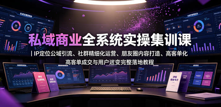 私域商业全系统实操课｜IP定位公域引流、社群精细化运营、朋友圈内容打造、高客单成交与用户裂变完整落地教程-lanti云网创