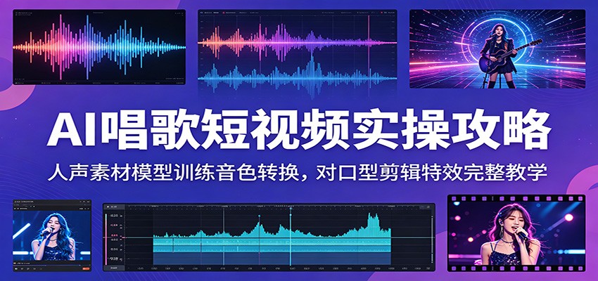 AI唱歌短视频实操攻略：人声素材模型训练音色转换，对口型剪辑特效完整教学 - LanTi云网创-lanti云网创