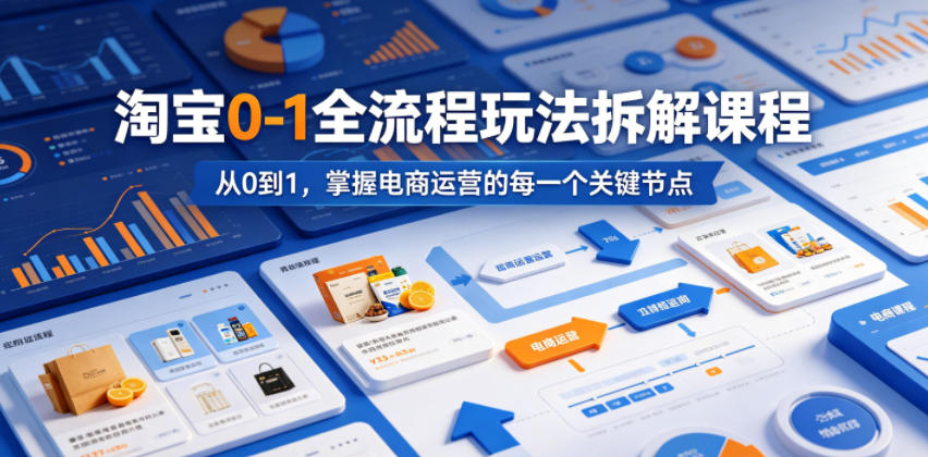 淘宝0-1全流程玩法拆解课程,从0到1,掌握电商运营的每一个关键节点 1 淘宝0-1全流程玩法拆解课程,从0到1,掌握电商运营的每一个关键节点