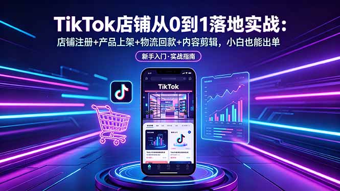 TikTok店铺从0到1落地实战:店铺注册+产品上架+物流回款+内容剪辑,小白也能出单 1 b6c83f30d027e3a5e9db96f9ccb09f7b