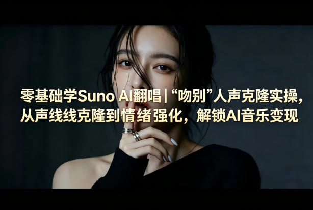 零基础学Suno AI翻唱｜《吻别》人声克隆实操，从声线克隆到情绪强化，解锁AI音乐变现-lanti云网创