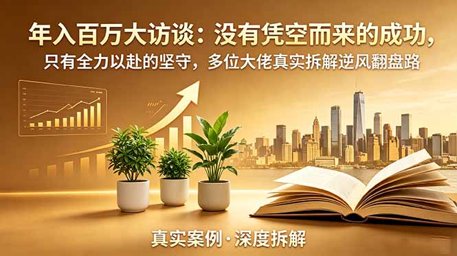 年入百万大访谈-更新:没有凭空而来的成功,只有全力以赴的坚守,多位大佬真实拆解逆风翻盘路 3 bbbc78e2a8ff2bd335b1d9bf682c0ca0