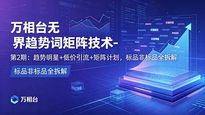 万相台无界趋势词矩阵技术-第2期:趋势明星+低价引流+矩阵计划,标品非标品全拆解 3 bbda621a031c5d50433db874841ca644