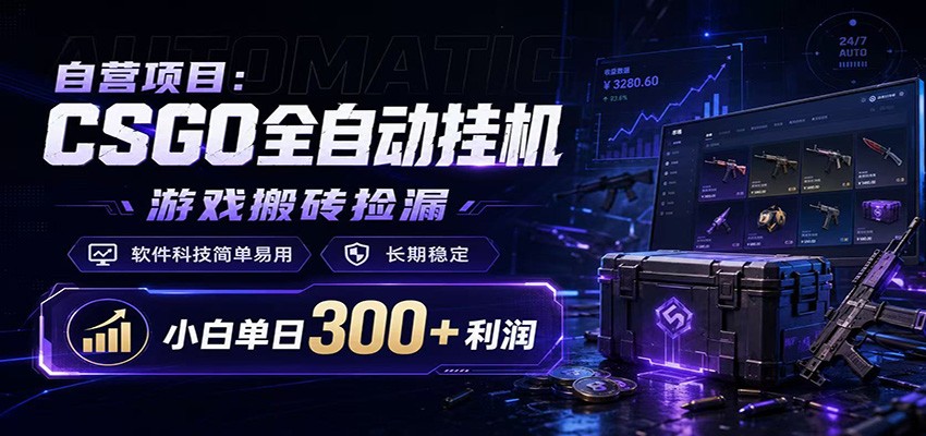 CSGO挂机捡漏项目通过利用游戏饰品交易机制，结合薄凉软件辅助捡漏，实现盈利 - LanTi云网创-lanti云网创