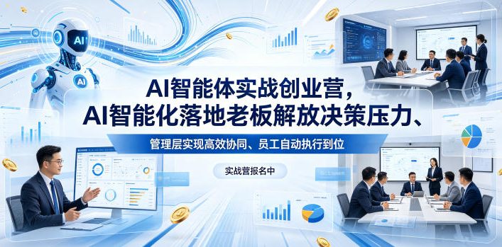 AI智能体实战创业营26年4月23-25号线下课,AI智能化落地老板解放决策压力、管理层实现高效协同、员工自动执行到位-lanti云网创