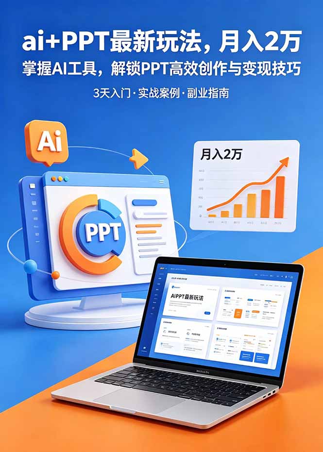 ai+PPT最新玩法,月入2万掌握AI工具,解锁PPT高效创作与变现技巧3天入门,实战案例·副业指南 1 c6ff34d405c04c6fc74a6adb1bb81de7