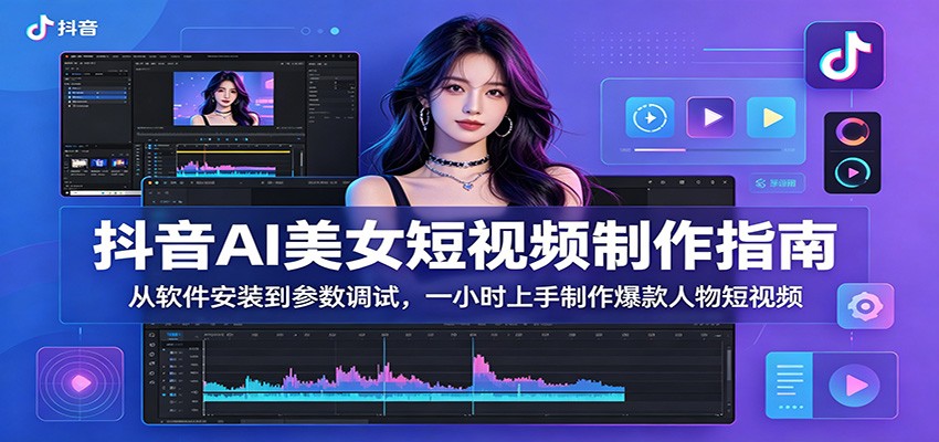 抖音AI美女短视频制作指南:从软件安装到参数调试,一小时上手制作爆款人物短视频-lanti云网创