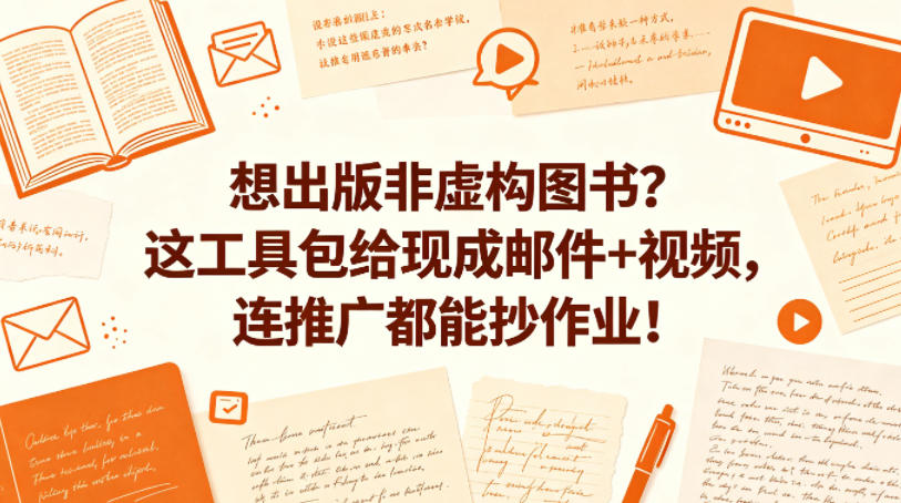 想出版非虚构图书？这工具包给现成邮件+视频，连推广都能抄作业！【原创双语字幕】-lanti云网创