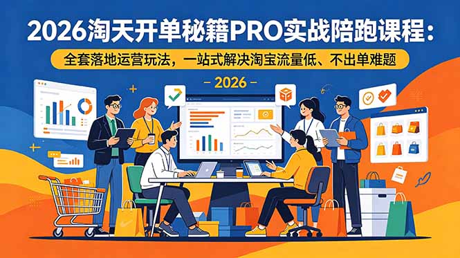 2026淘天开单秘籍PRO实战陪跑课程:全套落地运营玩法,一站式解决淘宝流量低、不出单难题 1 cc4d2d632b67dc74c0d520efeb08980b