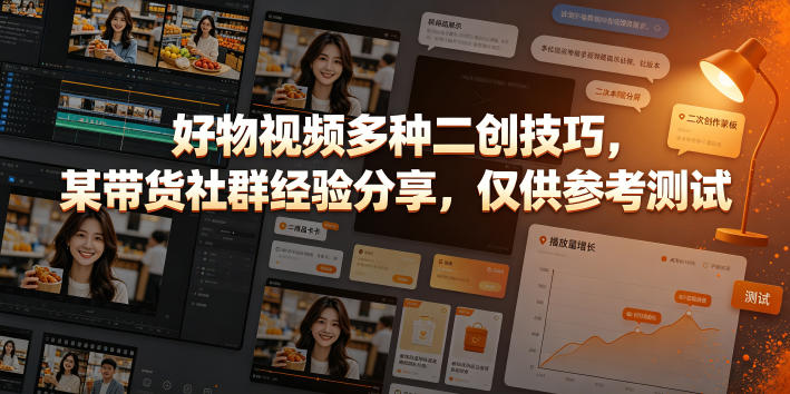 好物视频多种二创技巧，某带货社群经验分享，仅供参考测试 - LanTi云网创-lanti云网创