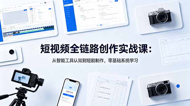 短视频全链路创作实战课:从智能工具认知到短剧制作,零基础系统学习 3 d8a2aca857f33e6eb8ca98599488751e