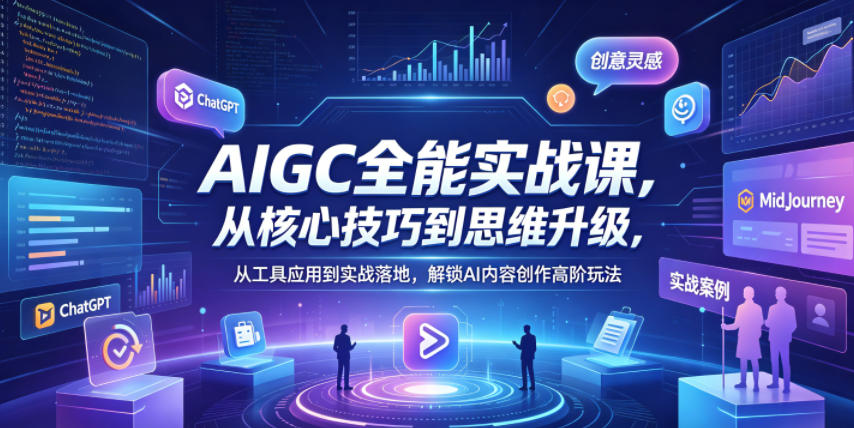 AIGC全能实战课，从核心技巧到思维升级，从工具应用到实战落地，解锁AI内容创作高阶玩法-lanti云网创